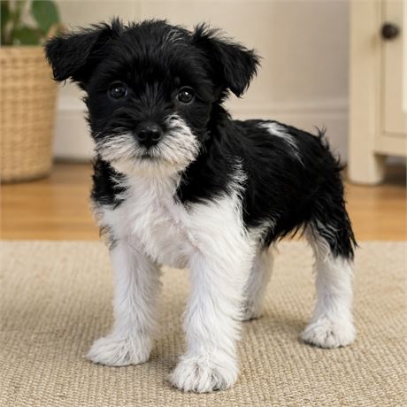 Beautiful black and white parti Female Miniature Schnauzer